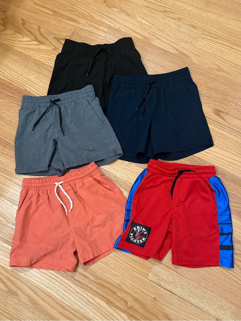 Quick Dry Athletic Pull-On Shorts - Black, Gray, Navy, Coral & Red